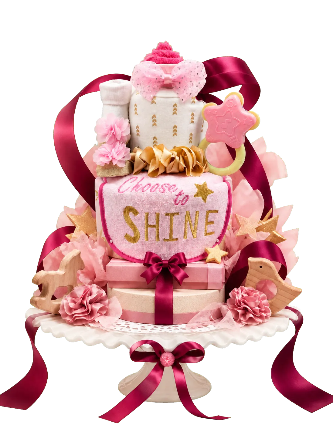 Golden Star baby gift cake campaign arrangement
